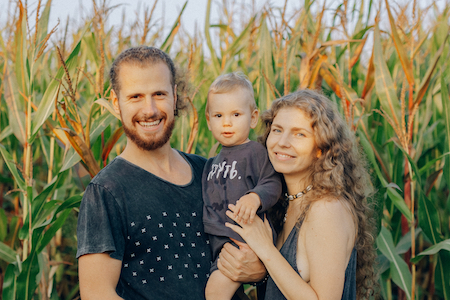 Two parents with a child